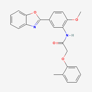 molecular formula C23H20N2O4 B11676444 N-[5-(1,3-benzoxazol-2-yl)-2-methoxyphenyl]-2-(2-methylphenoxy)acetamide 