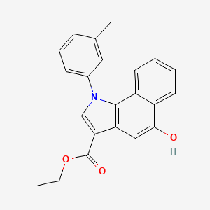 molecular formula C23H21NO3 B11676517 ethyl 5-hydroxy-2-methyl-1-(3-methylphenyl)-1H-benzo[g]indole-3-carboxylate 