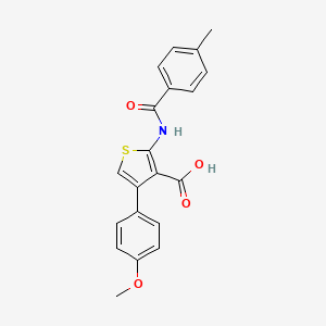 molecular formula C20H17NO4S B11676532 4-(4-Methoxyphenyl)-2-{[(4-methylphenyl)carbonyl]amino}thiophene-3-carboxylic acid 