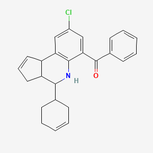 molecular formula C25H24ClNO B11676540 [8-chloro-4-(cyclohex-3-en-1-yl)-3a,4,5,9b-tetrahydro-3H-cyclopenta[c]quinolin-6-yl](phenyl)methanone 