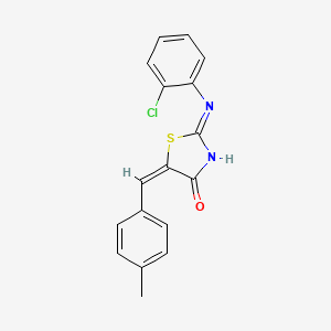 molecular formula C17H13ClN2OS B11676546 (5E)-2-[(2-chlorophenyl)amino]-5-(4-methylbenzylidene)-1,3-thiazol-4(5H)-one 