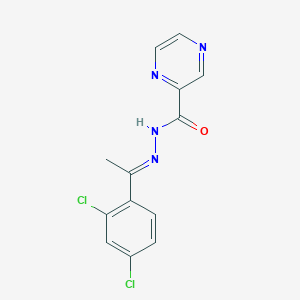 molecular formula C13H10Cl2N4O B11676579 N'-[(E)-1-(2,4-dichlorophenyl)ethylidene]-2-pyrazinecarbohydrazide 