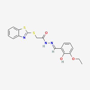 2-(1,3-benzothiazol-2-ylsulfanyl)-N'-[(E)-(3-ethoxy-2-hydroxyphenyl)methylidene]acetohydrazide