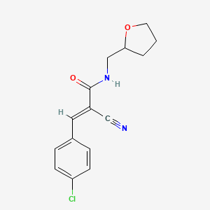 (2E)-3-(4-chlorophenyl)-2-cyano-N-(tetrahydrofuran-2-ylmethyl)prop-2-enamide