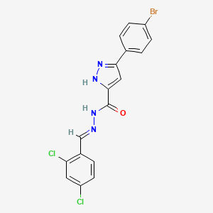 molecular formula C17H11BrCl2N4O B11676672 3-(4-bromophenyl)-N'-[(E)-(2,4-dichlorophenyl)methylidene]-1H-pyrazole-5-carbohydrazide 