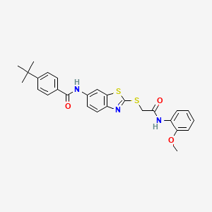 4-tert-butyl-N-[2-({2-[(2-methoxyphenyl)amino]-2-oxoethyl}sulfanyl)-1,3-benzothiazol-6-yl]benzamide