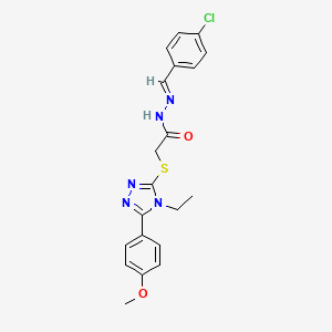 N'-[(E)-(4-chlorophenyl)methylidene]-2-{[4-ethyl-5-(4-methoxyphenyl)-4H-1,2,4-triazol-3-yl]sulfanyl}acetohydrazide