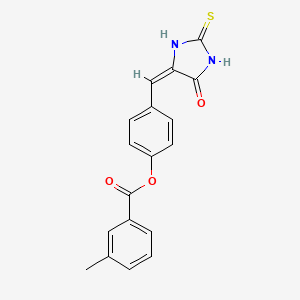 4-[(E)-(5-oxo-2-thioxoimidazolidin-4-ylidene)methyl]phenyl 3-methylbenzoate