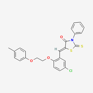 (5Z)-5-{5-chloro-2-[2-(4-methylphenoxy)ethoxy]benzylidene}-3-phenyl-2-thioxo-1,3-thiazolidin-4-one