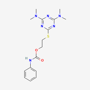 2-{[4,6-Bis(dimethylamino)-1,3,5-triazin-2-yl]sulfanyl}ethyl phenylcarbamate