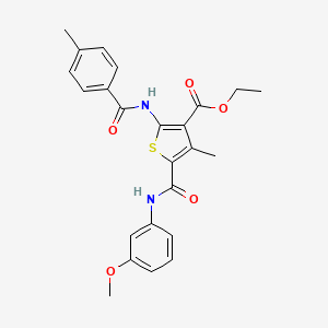 Ethyl 5-[(3-methoxyphenyl)carbamoyl]-4-methyl-2-{[(4-methylphenyl)carbonyl]amino}thiophene-3-carboxylate