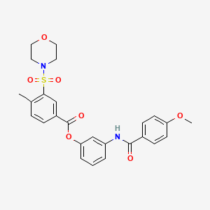 3-{[(4-Methoxyphenyl)carbonyl]amino}phenyl 4-methyl-3-(morpholin-4-ylsulfonyl)benzoate