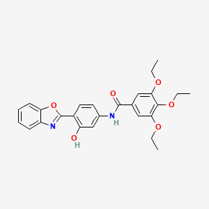 molecular formula C26H26N2O6 B11676812 N-[4-(1,3-benzoxazol-2-yl)-3-hydroxyphenyl]-3,4,5-triethoxybenzamide 