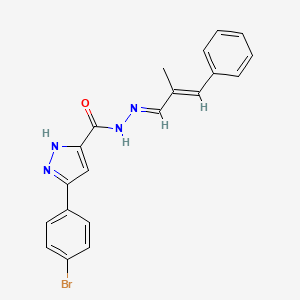 3-(4-bromophenyl)-N'-[(1E,2E)-2-methyl-3-phenylprop-2-en-1-ylidene]-1H-pyrazole-5-carbohydrazide