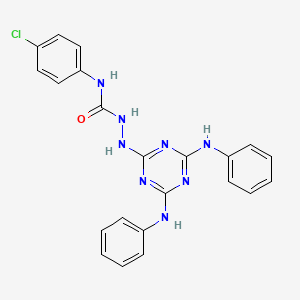 2-[4,6-bis(phenylamino)-1,3,5-triazin-2-yl]-N-(4-chlorophenyl)hydrazinecarboxamide