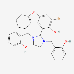 1-[1,3-Bis(2-hydroxybenzyl)-2-imidazolidinyl]-3-bromo-6,7,8,9-tetrahydrodibenzo[B,D]furan-2-OL