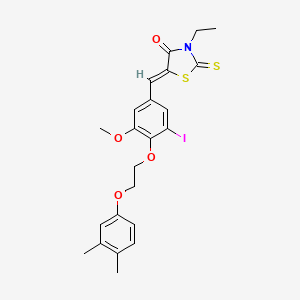 (5Z)-5-{4-[2-(3,4-dimethylphenoxy)ethoxy]-3-iodo-5-methoxybenzylidene}-3-ethyl-2-thioxo-1,3-thiazolidin-4-one