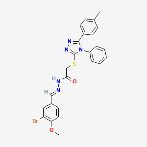 molecular formula C25H22BrN5O2S B11676940 N'-[(E)-(3-bromo-4-methoxyphenyl)methylidene]-2-{[5-(4-methylphenyl)-4-phenyl-4H-1,2,4-triazol-3-yl]sulfanyl}acetohydrazide 