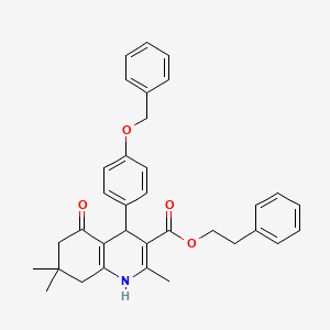 2-Phenylethyl 4-[4-(benzyloxy)phenyl]-2,7,7-trimethyl-5-oxo-1,4,5,6,7,8-hexahydroquinoline-3-carboxylate