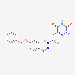 molecular formula C19H17N5O4 B11676981 N'-[(Z)-[4-(Benzyloxy)phenyl]methylidene]-2-(3,5-dioxo-2,3,4,5-tetrahydro-1,2,4-triazin-6-YL)acetohydrazide 