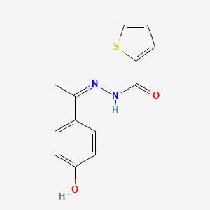 molecular formula C13H12N2O2S B11676986 N'-[(1Z)-1-(4-hydroxyphenyl)ethylidene]thiophene-2-carbohydrazide 