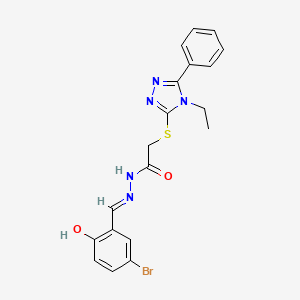 N'-[(E)-(5-bromo-2-hydroxyphenyl)methylidene]-2-[(4-ethyl-5-phenyl-4H-1,2,4-triazol-3-yl)sulfanyl]acetohydrazide