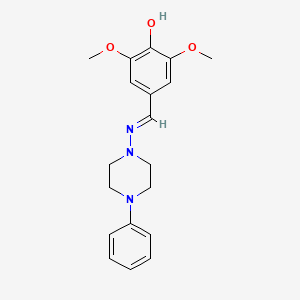 2,6-Dimethoxy-4-[(E)-[(4-phenylpiperazin-1-YL)imino]methyl]phenol