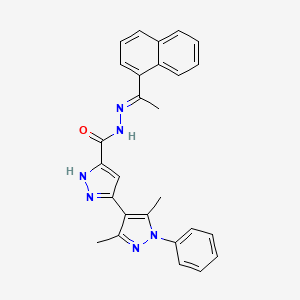 (E)-3',5'-Dimethyl-N'-(1-(naphthalen-1-YL)ethylidene)-1'-phenyl-1H,1'H-3,4'-bipyrazole-5-carbohydrazide