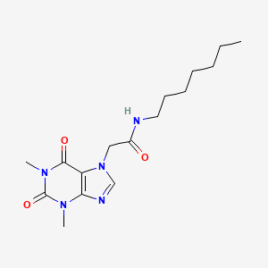 2-(1,3-dimethyl-2,6-dioxo-1,2,3,6-tetrahydro-7H-purin-7-yl)-N-heptylacetamide