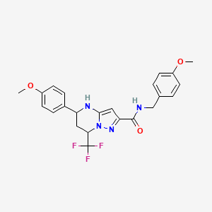 N-(4-methoxybenzyl)-5-(4-methoxyphenyl)-7-(trifluoromethyl)-4,5,6,7-tetrahydropyrazolo[1,5-a]pyrimidine-2-carboxamide