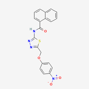 molecular formula C20H14N4O4S B11677051 N-{5-[(4-nitrophenoxy)methyl]-1,3,4-thiadiazol-2-yl}naphthalene-1-carboxamide 