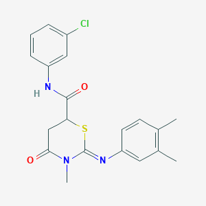 (2Z)-N-(3-chlorophenyl)-2-[(3,4-dimethylphenyl)imino]-3-methyl-4-oxo-1,3-thiazinane-6-carboxamide