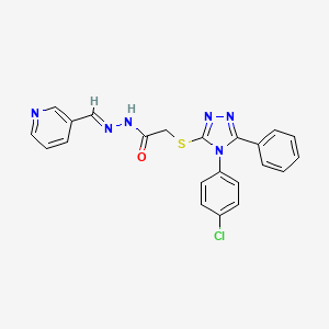 2-{[4-(4-Chlorophenyl)-5-phenyl-4H-1,2,4-triazol-3-YL]sulfanyl}-N'-[(E)-3-pyridinylmethylidene]acetohydrazide