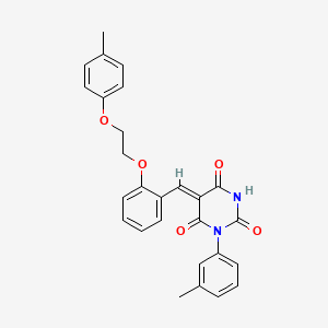 (5Z)-5-{2-[2-(4-methylphenoxy)ethoxy]benzylidene}-1-(3-methylphenyl)pyrimidine-2,4,6(1H,3H,5H)-trione