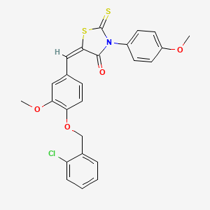 (5E)-5-{4-[(2-chlorobenzyl)oxy]-3-methoxybenzylidene}-3-(4-methoxyphenyl)-2-thioxo-1,3-thiazolidin-4-one