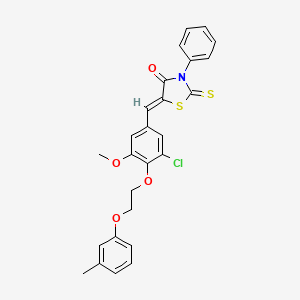 (5Z)-5-{3-chloro-5-methoxy-4-[2-(3-methylphenoxy)ethoxy]benzylidene}-3-phenyl-2-thioxo-1,3-thiazolidin-4-one