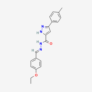 molecular formula C20H20N4O2 B11677153 N'-[(E)-(4-ethoxyphenyl)methylidene]-3-(4-methylphenyl)-1H-pyrazole-5-carbohydrazide 