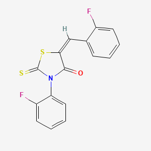 molecular formula C16H9F2NOS2 B11677192 (5E)-5-(2-fluorobenzylidene)-3-(2-fluorophenyl)-2-thioxo-1,3-thiazolidin-4-one 