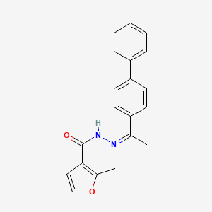 molecular formula C20H18N2O2 B11677193 N'-[(1Z)-1-{[1,1'-Biphenyl]-4-YL}ethylidene]-2-methylfuran-3-carbohydrazide 