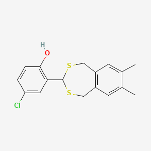 molecular formula C17H17ClOS2 B11677206 4-Chloro-2-(7,8-dimethyl-1,5-dihydro-2,4-benzodithiepin-3-yl)phenol 