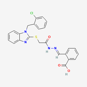 2-({2-[1-(2-Chloro-benzyl)-1H-benzoimidazol-2-ylsulfanyl]-acetyl}-hydrazonomethyl)-benzoic acid