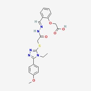 (2-{(E)-[({[4-ethyl-5-(4-methoxyphenyl)-4H-1,2,4-triazol-3-yl]thio}acetyl)hydrazono]methyl}phenoxy)acetic acid