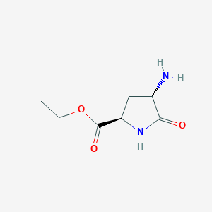 molecular formula C7H12N2O3 B1167724 (2R,4S)-Ethyl 4-amino-5-oxopyrrolidine-2-carboxylate CAS No. 108636-54-0