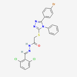 2-{[5-(4-bromophenyl)-4-phenyl-4H-1,2,4-triazol-3-yl]sulfanyl}-N'-[(E)-(2,6-dichlorophenyl)methylidene]acetohydrazide