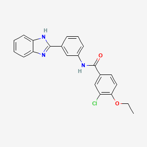 molecular formula C22H18ClN3O2 B11677248 N-[3-(1H-benzimidazol-2-yl)phenyl]-3-chloro-4-ethoxybenzamide 