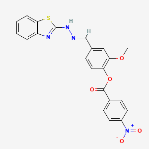 4-{(E)-[2-(1,3-benzothiazol-2-yl)hydrazinylidene]methyl}-2-methoxyphenyl 4-nitrobenzoate