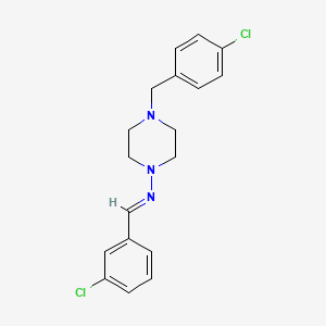 molecular formula C18H19Cl2N3 B11677267 4-(4-chlorobenzyl)-N-[(E)-(3-chlorophenyl)methylidene]-1-piperazinamine 