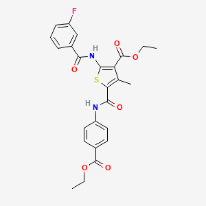 Ethyl 5-{[4-(ethoxycarbonyl)phenyl]carbamoyl}-2-{[(3-fluorophenyl)carbonyl]amino}-4-methylthiophene-3-carboxylate