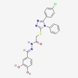 2-{[5-(4-chlorophenyl)-4-phenyl-4H-1,2,4-triazol-3-yl]sulfanyl}-N'-[(E)-(3,4-dihydroxyphenyl)methylidene]acetohydrazide