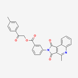 molecular formula C28H20N2O5 B11677318 2-(4-methylphenyl)-2-oxoethyl 3-(4-methyl-1,3-dioxo-1,3-dihydro-2H-pyrrolo[3,4-c]quinolin-2-yl)benzoate 